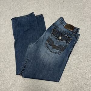 Seven7 Men's Straight Fit Premium Denim Jeans, 36X32 Hand Crafted Pocket Flap